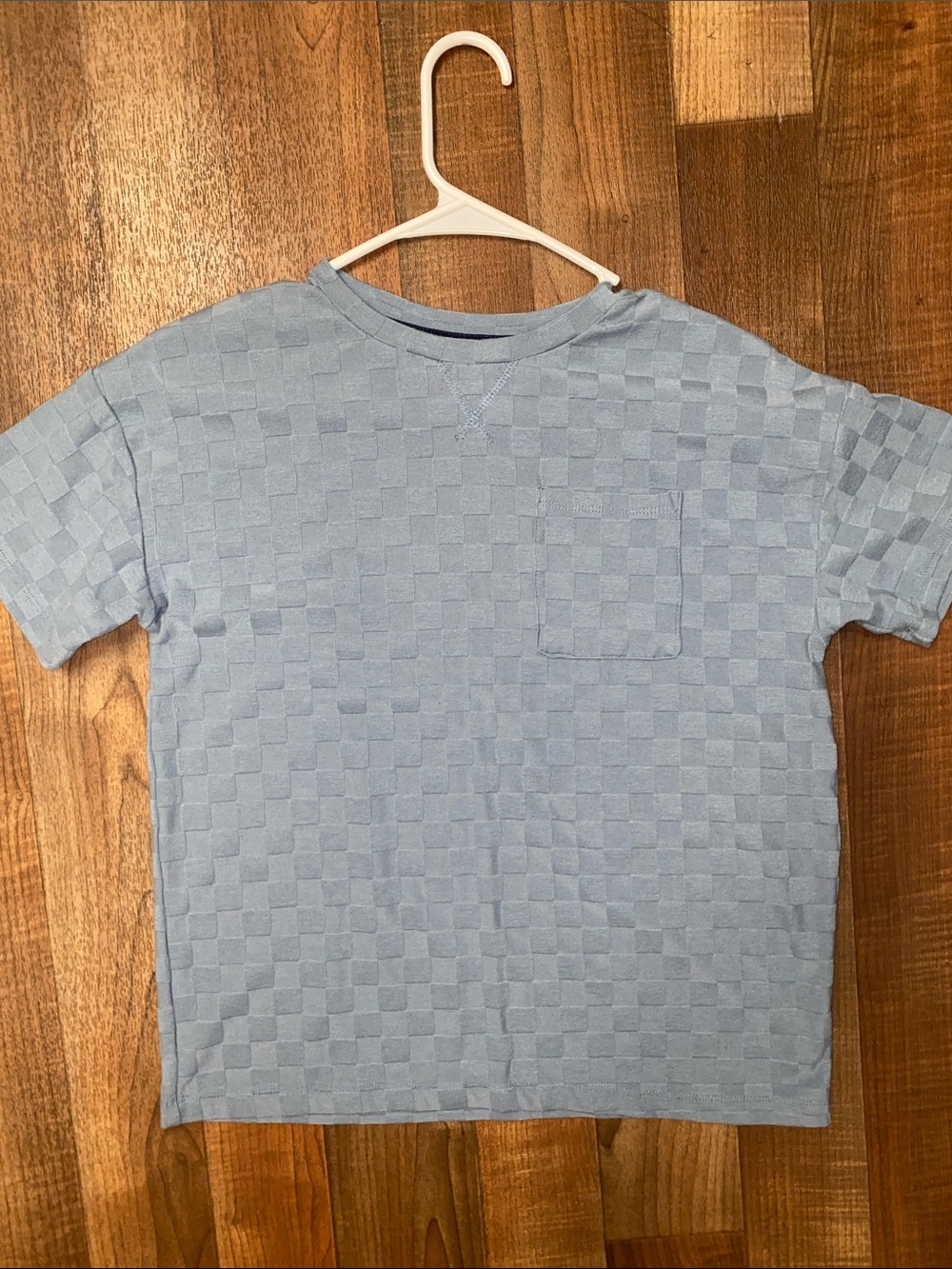 Ocean Current Light Blue Short Sleeve Checker Pocket Tee